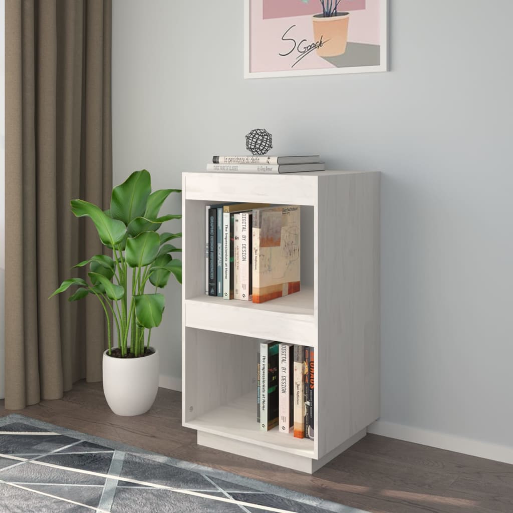 Bibliothèque/Séparateur De Pièce 80X35X Pin Massif Blanc