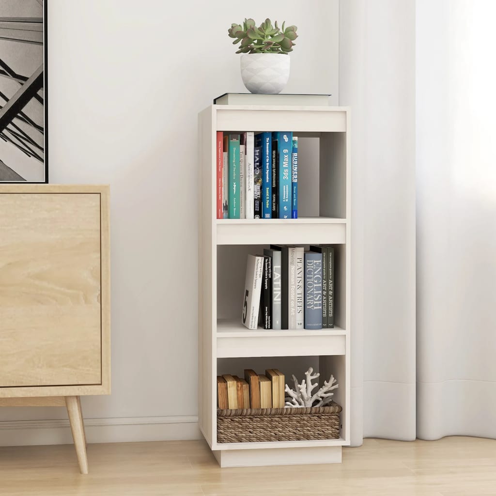 Bibliothèque/Séparateur De Pièce 80X35X Pin Massif Blanc