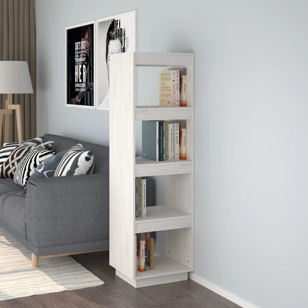 Bibliothèque/Séparateur De Pièce 80X35X Pin Massif Blanc