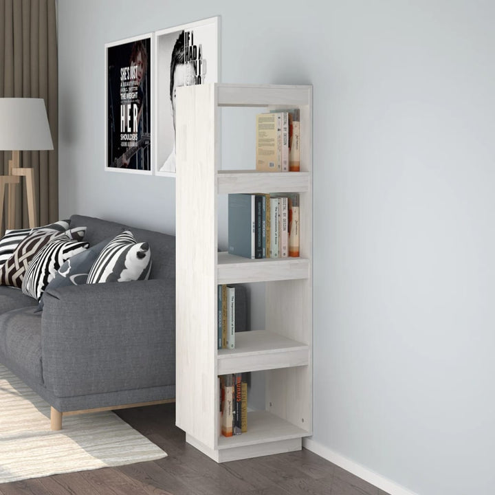 Bibliothèque/Séparateur De Pièce 80X35X Pin Massif Blanc