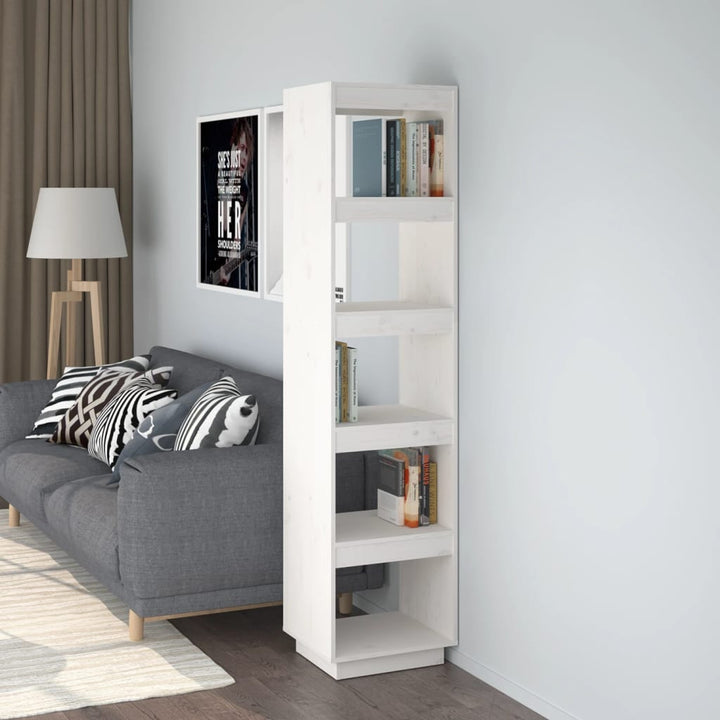 Bibliothèque/Séparateur De Pièce 80X35X Pin Massif Blanc
