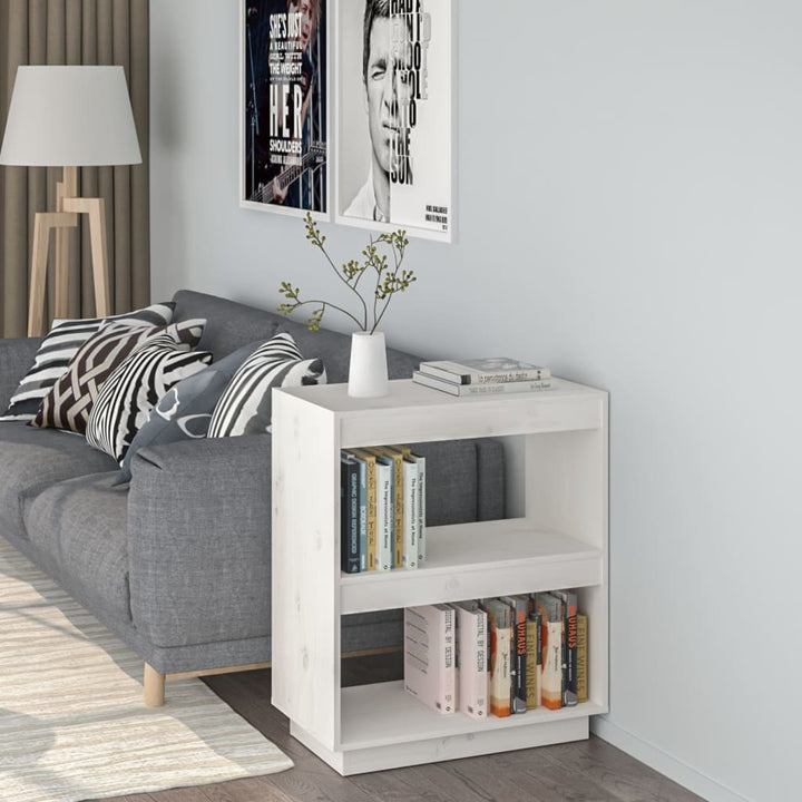 Bibliothèque/Séparateur De Pièce 80X35X Pin Massif Blanc