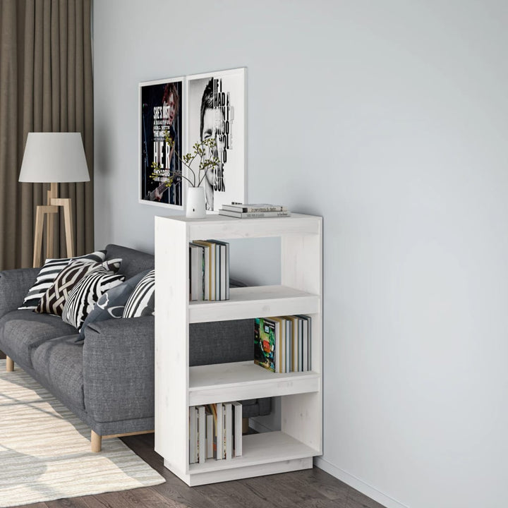 Bibliothèque/Séparateur De Pièce 80X35X Pin Massif Blanc