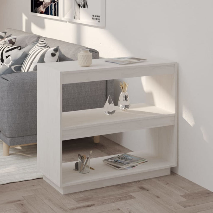 Bibliothèque/Séparateur De Pièce 80X35X Pin Massif Blanc