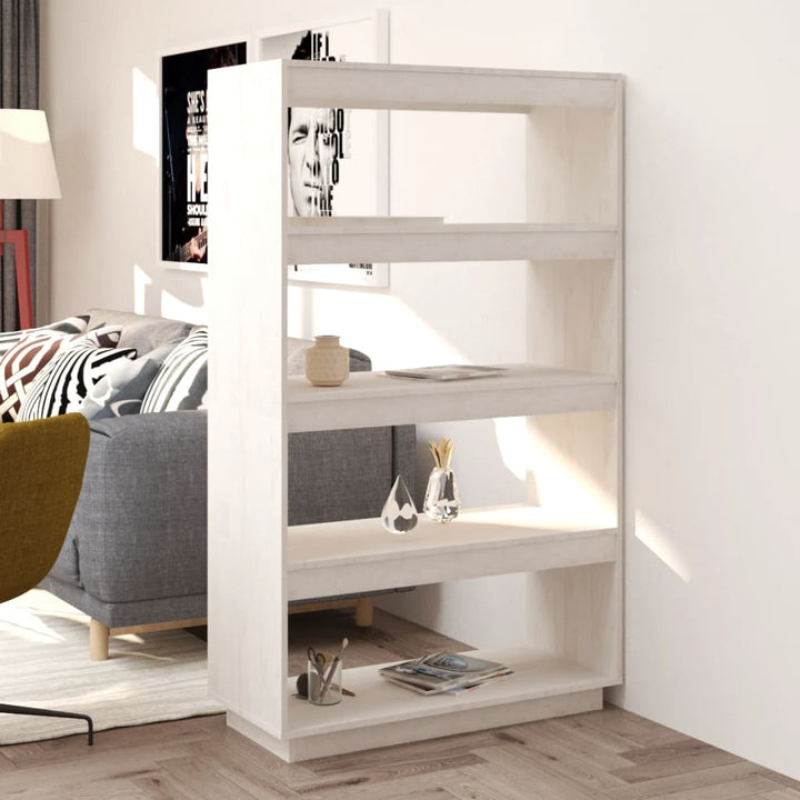 Bibliothèque/Séparateur De Pièce 80X35X Pin Massif Blanc