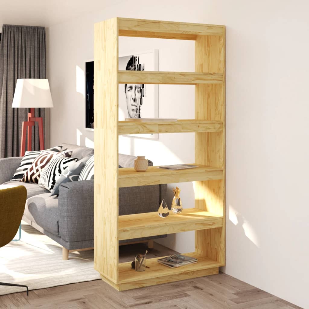 Bibliothèque/Séparateur De Pièce 80X35X Pin Massif Naturel