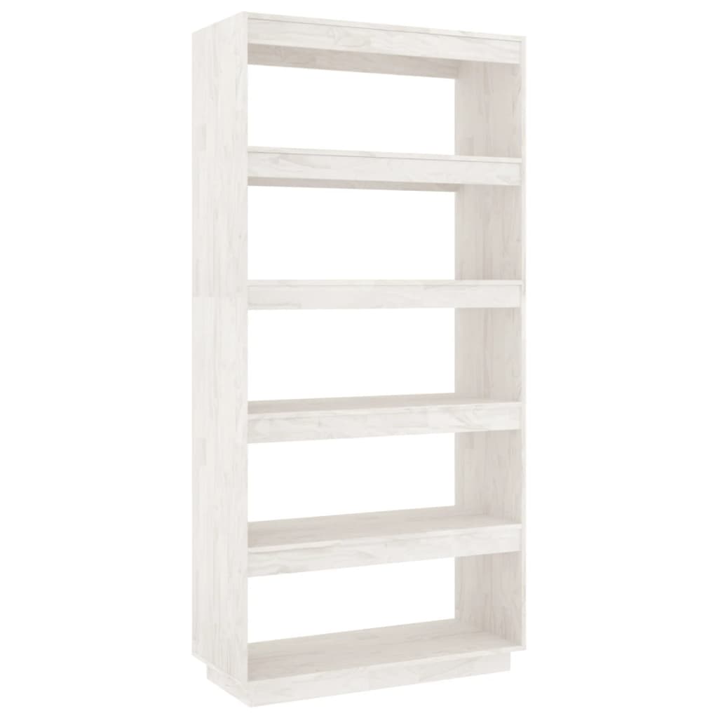 Bibliothèque/Séparateur De Pièce 80X35X Pin Massif Blanc