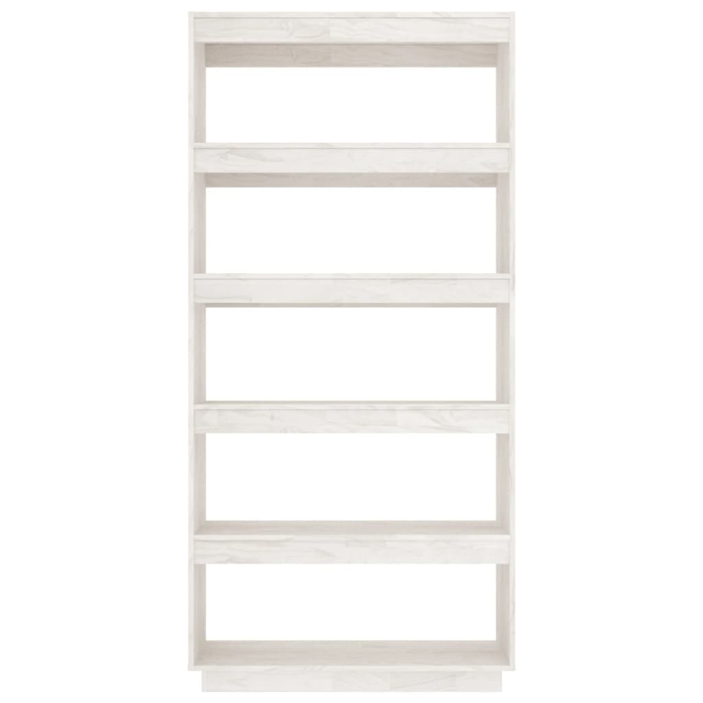 Bibliothèque/Séparateur De Pièce 80X35X Pin Massif Blanc