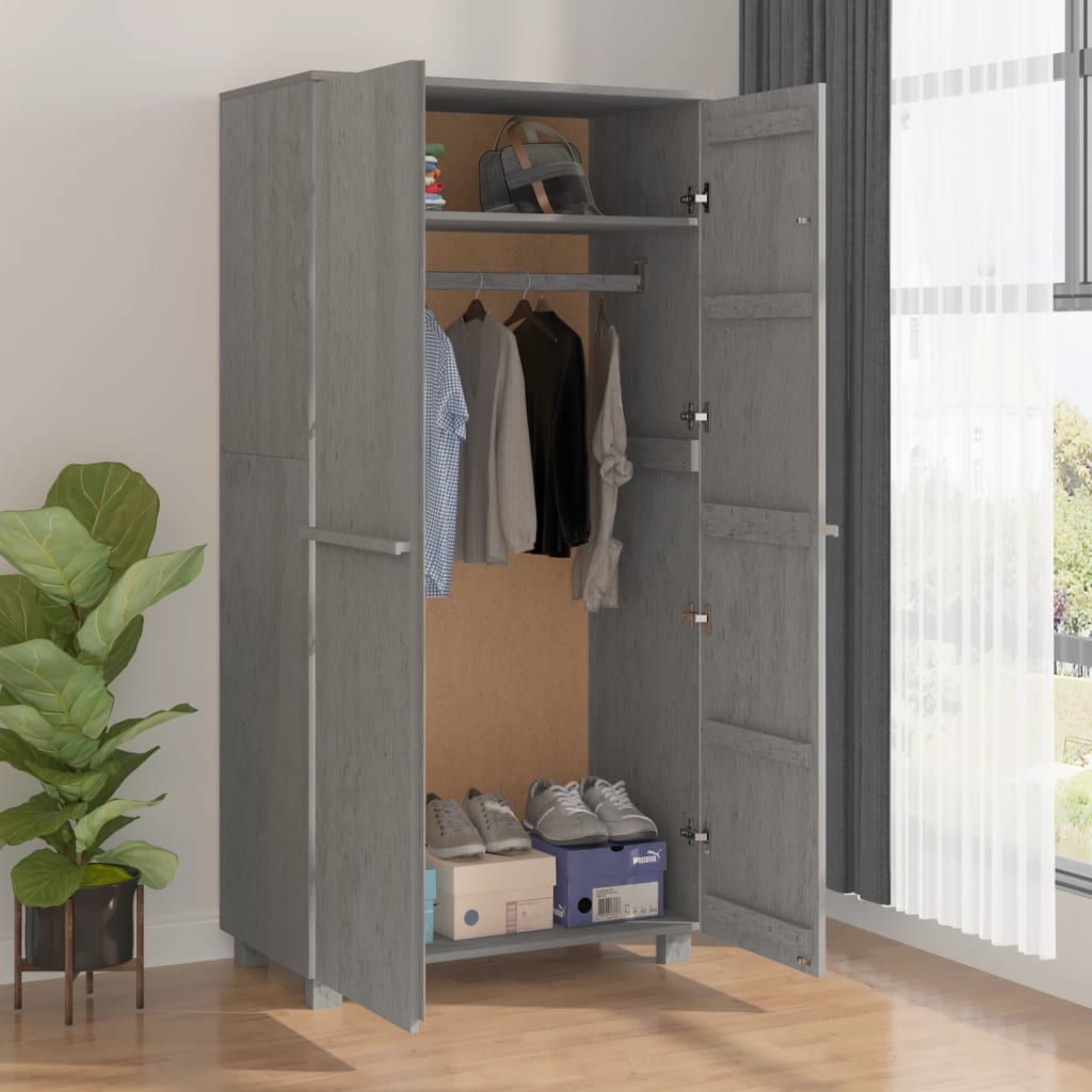 Garde-Robe Hamar 89X50X180 Cm Bois Massif De Pin