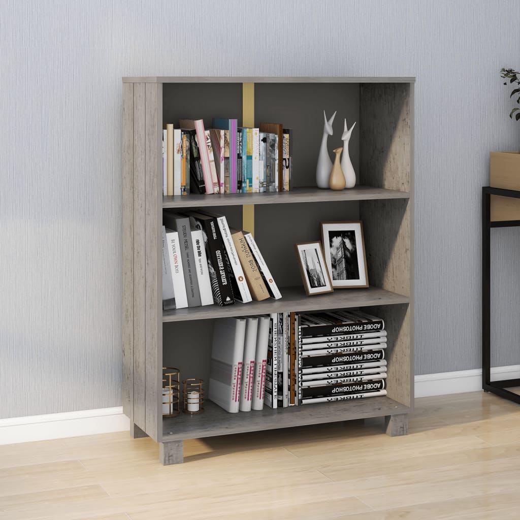 Bibliothèque Hamar 85X35X112 Cm Bois De Pin Massif