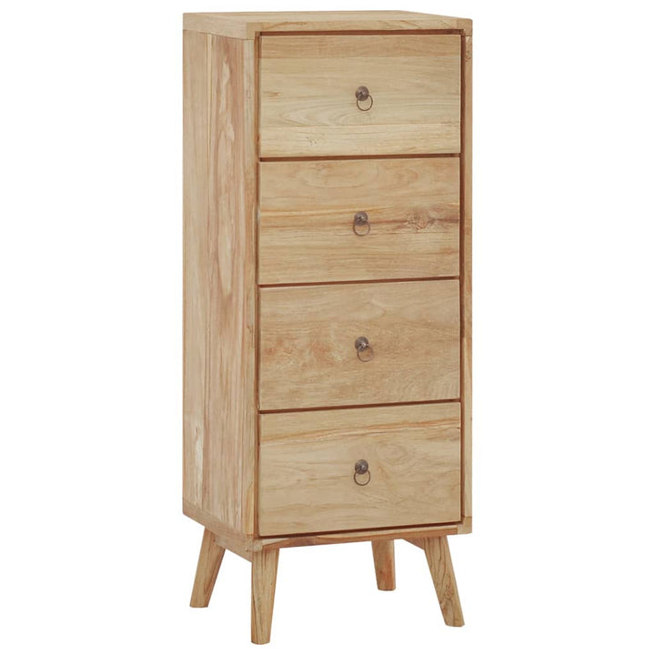 Commode 40X30X100 Cm Bois Massif De Teck Gris Foncé