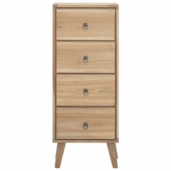Commode 40X30X100 Cm Bois Massif De Teck Gris Foncé