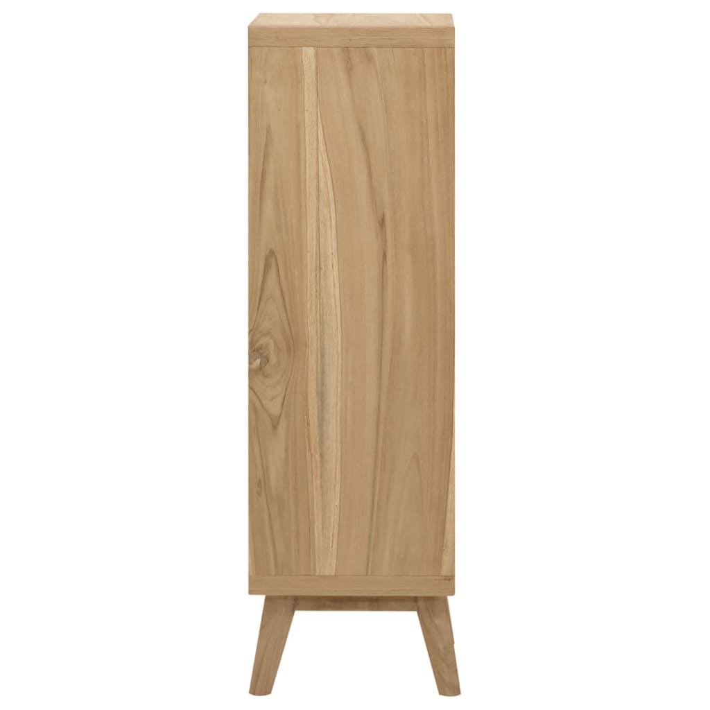 Commode 40X30X100 Cm Bois Massif De Teck Gris Foncé