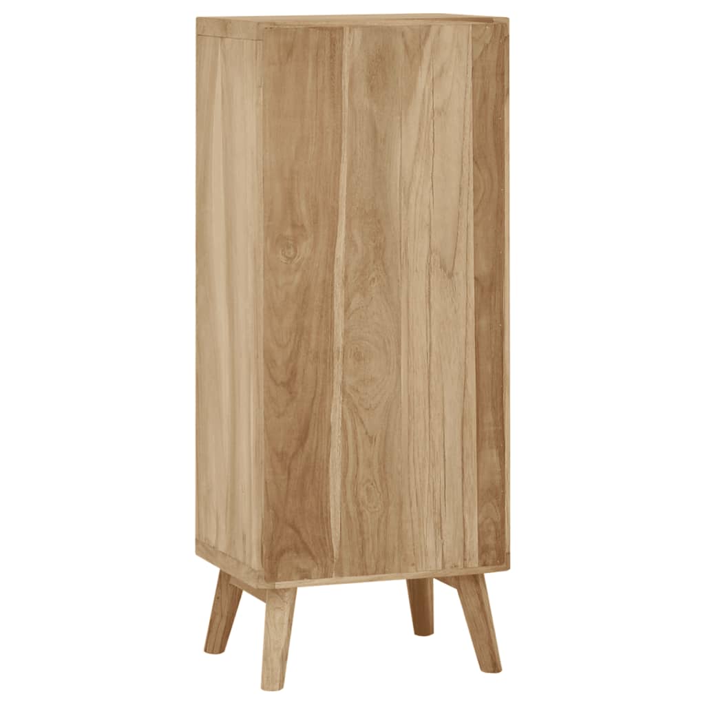Commode 40X30X100 Cm Bois Massif De Teck Gris Foncé