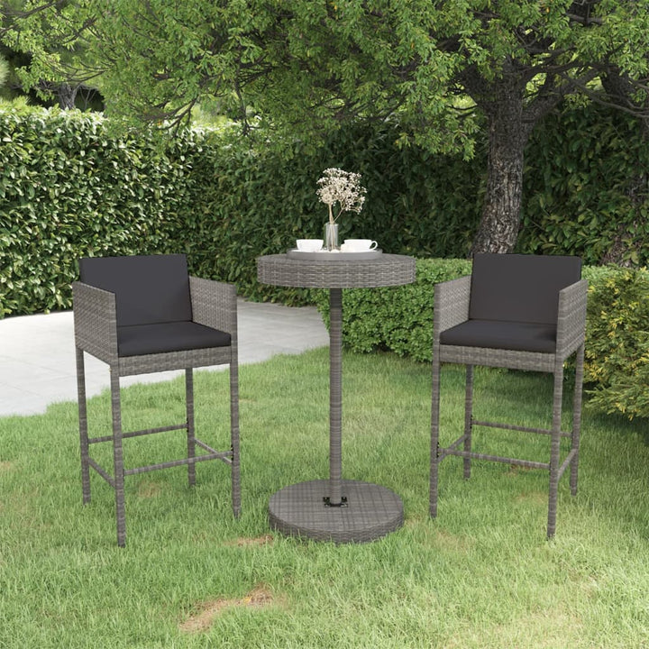 Ensemble Bar De Jardin 5 Pcs Et Coussins Résine Tressée