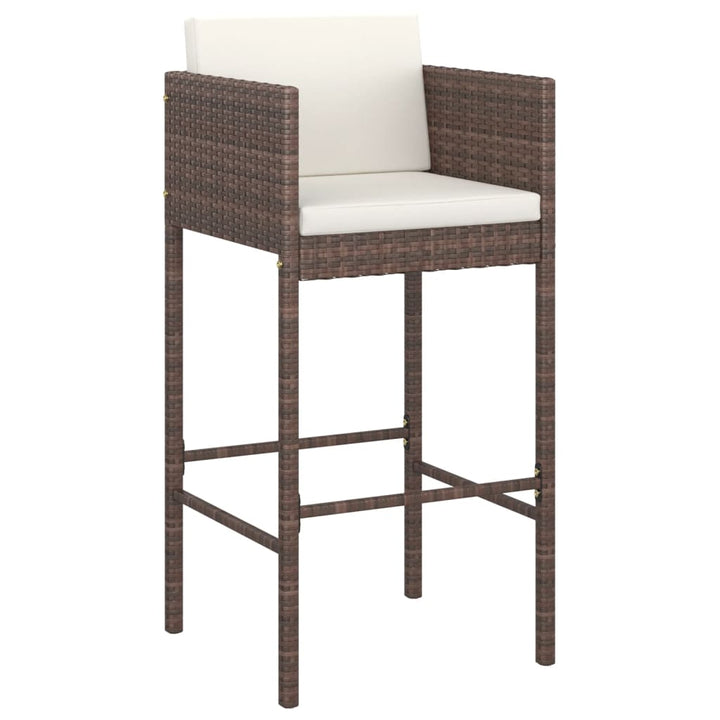 Ensemble Bar De Jardin 5 Pcs Et Coussins Résine Tressée