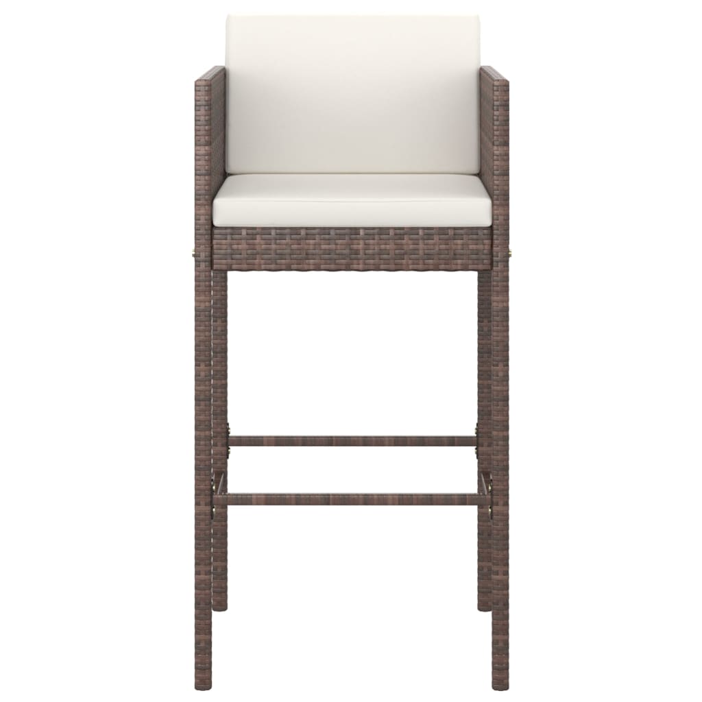 Ensemble Bar De Jardin 5 Pcs Et Coussins Résine Tressée