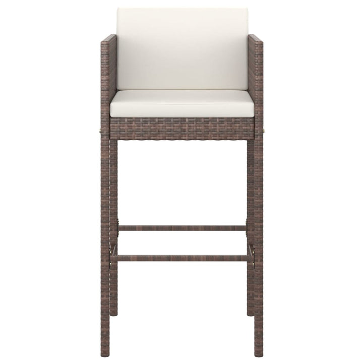Ensemble Bar De Jardin 5 Pcs Et Coussins Résine Tressée