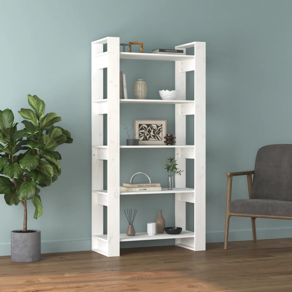 Bibliothèque/Séparateur De Pièce 80X35X160 Cm Bois Massif