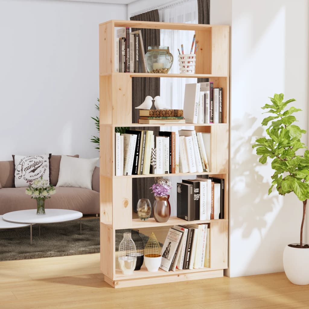 Bibliothèque/Séparateur De Pièce 80X25X163,5 Cm Pin Solide