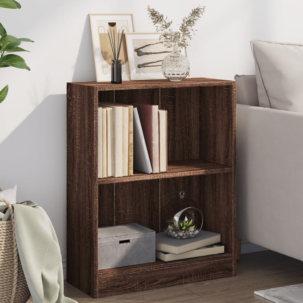 Bibliothèque 80X24X Bois D'ingénierie Chêne Marron