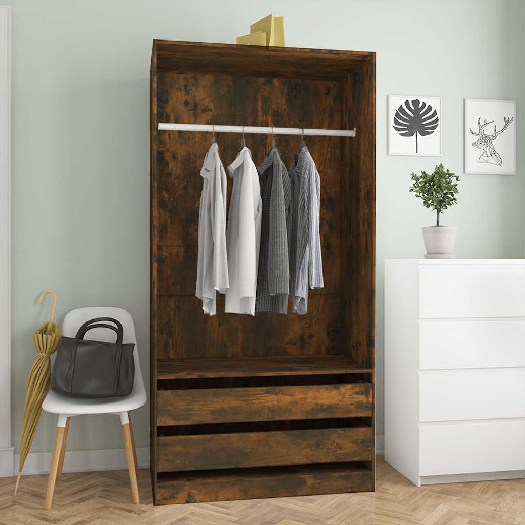 Garde-Robe Bois D'ingénierie Chêne Fumé