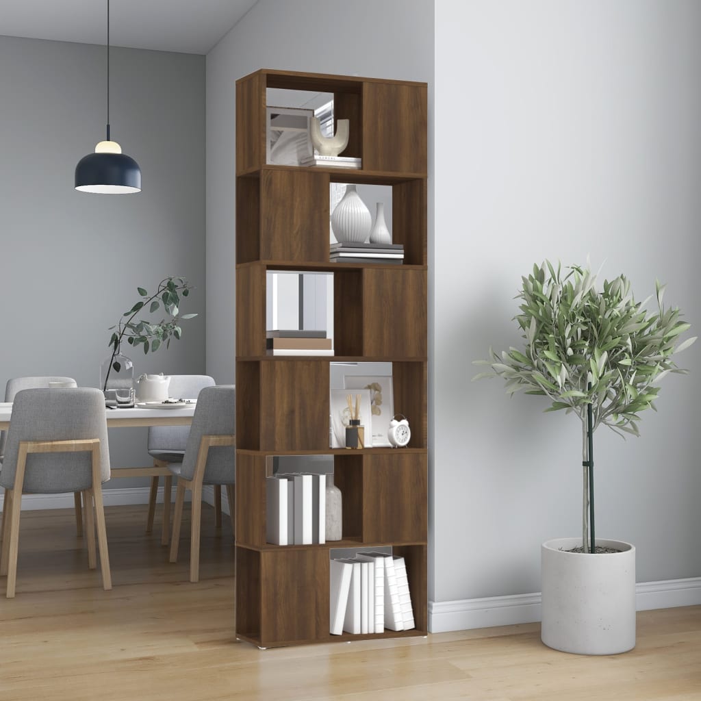 Bibliothèque/Séparateur De Pièce Chêne Marron