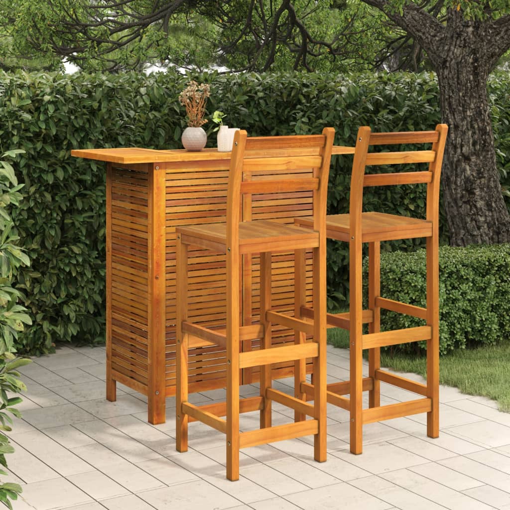 Ensemble De Bar De Jardin 5 Pcs Bois D'acacia Solide
