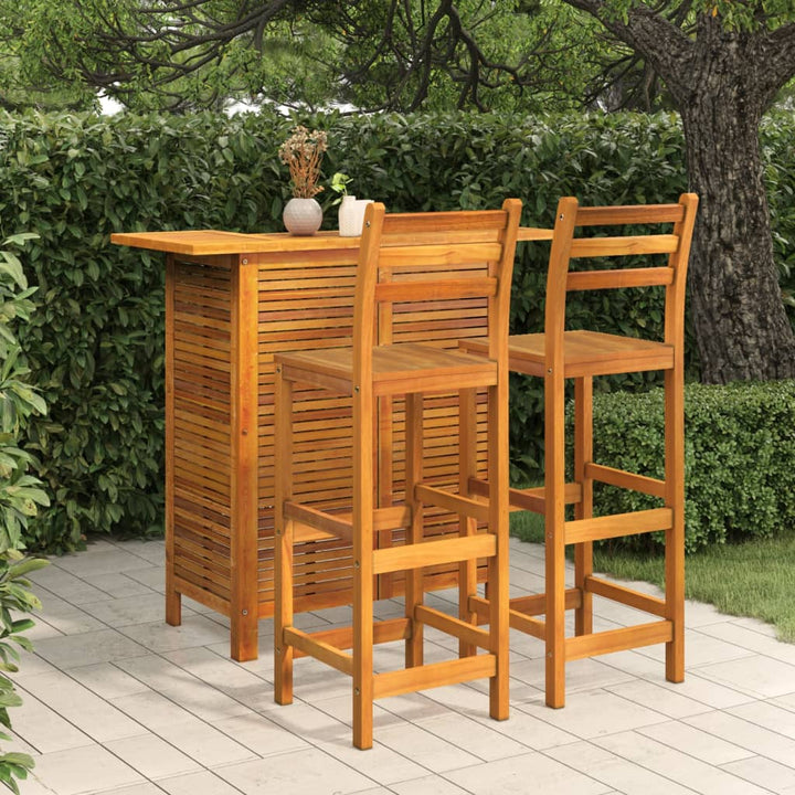 Ensemble De Bar De Jardin 5 Pcs Bois D'acacia Solide