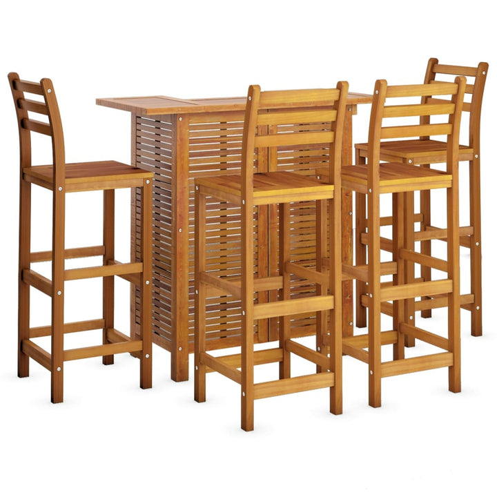 Ensemble De Bar De Jardin 5 Pcs Bois D'acacia Solide
