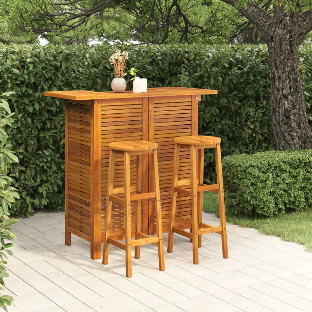 Ensemble De Bar De Jardin 5 Pcs Bois D'acacia Solide