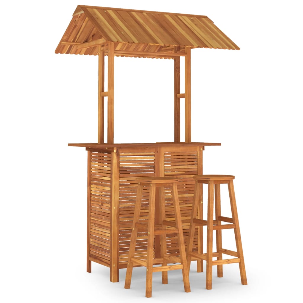Ensemble De Bar De Jardin 3 Pcs Bois D'acacia Solide