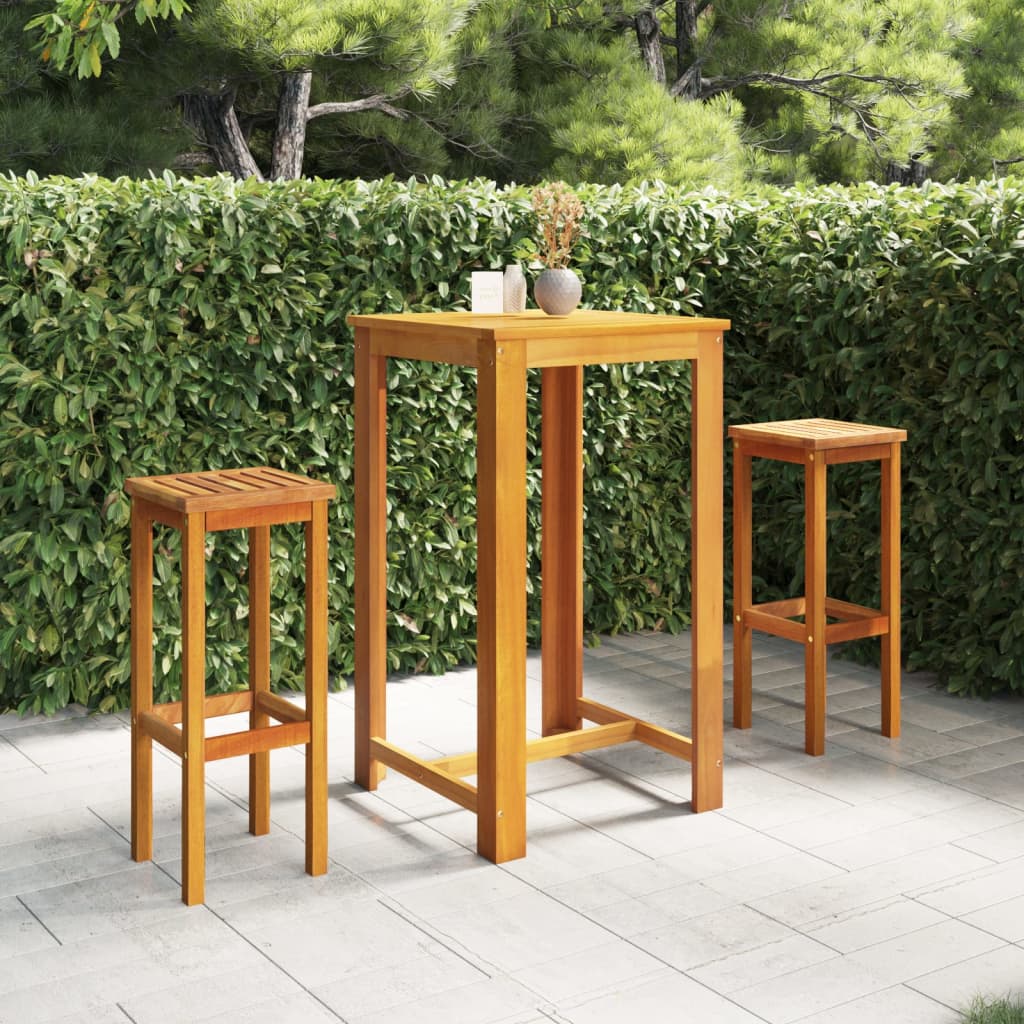 Ensemble De Bar De Jardin 9 Pcs Bois D'acacia Solide