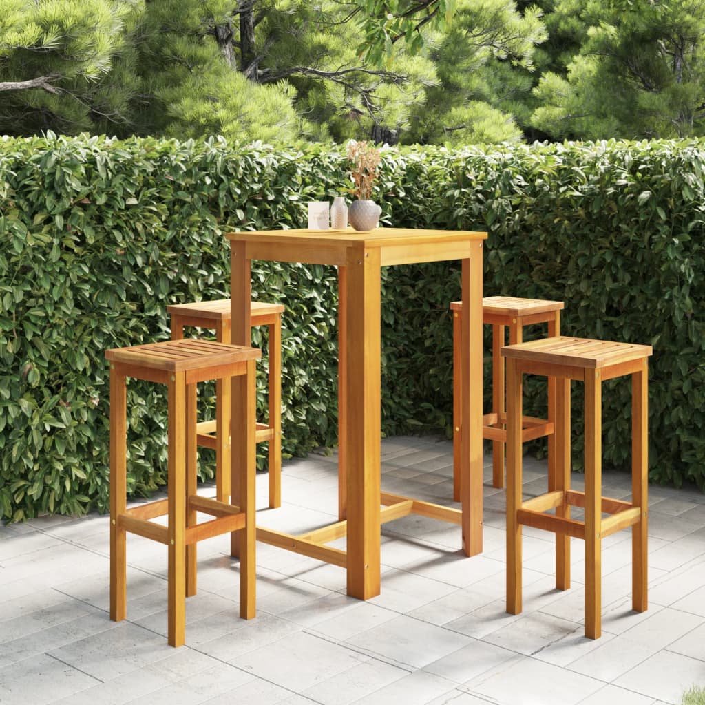Ensemble De Bar De Jardin 9 Pcs Bois D'acacia Solide