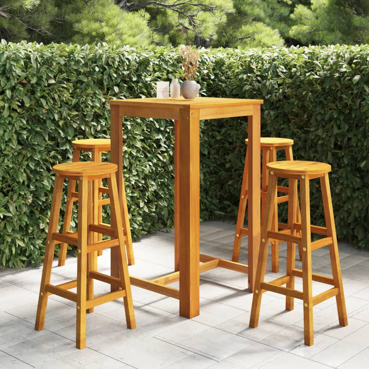 Ensemble De Bar De Jardin 9 Pcs Bois D'acacia Solide