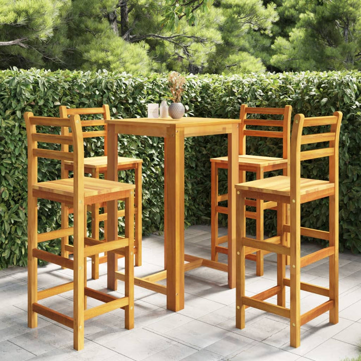 Ensemble De Bar De Jardin 9 Pcs Bois D'acacia Solide