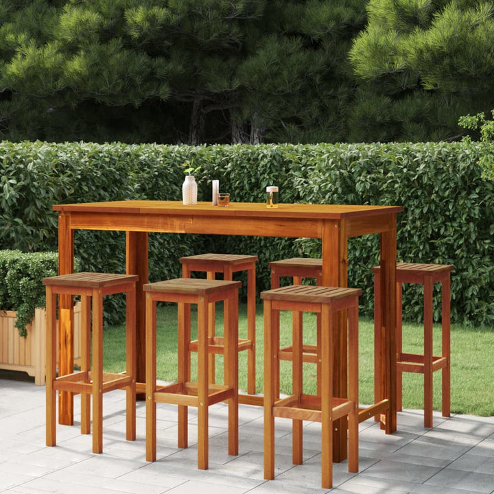 Ensemble De Bar De Jardin 9 Pcs Bois D'acacia Solide