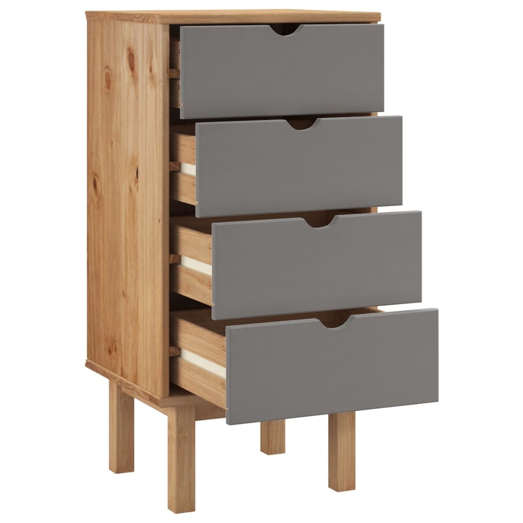 Commode Otta 45X39X90 Cm Bois De Pin Massif