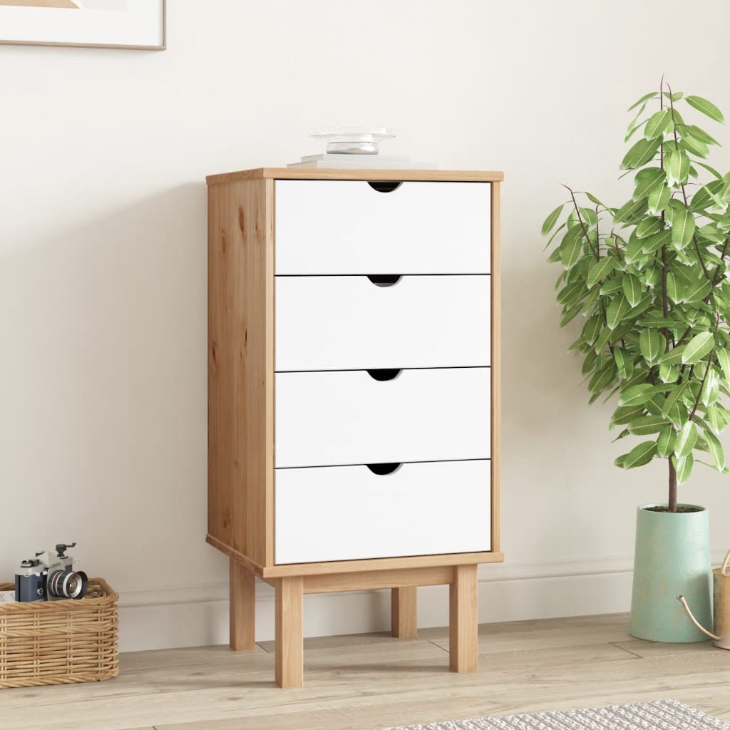 Commode Otta 45X39X90 Cm Bois De Pin Massif