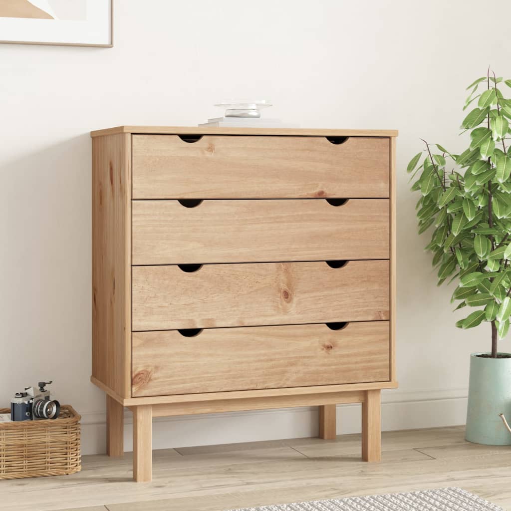 Commode Otta 76,5X39,5X90 Cm Bois De Pin Massif
