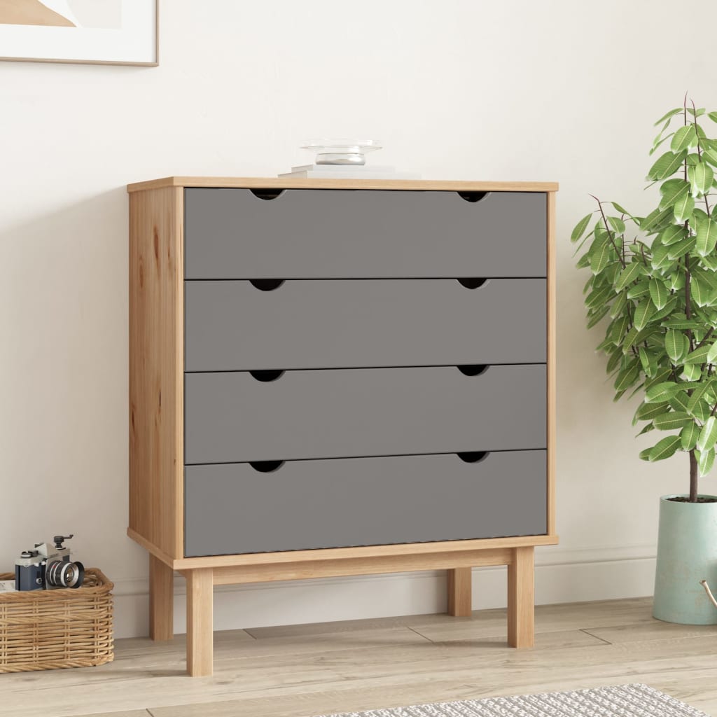 Commode Otta 76,5X39,5X90 Cm Bois De Pin Massif