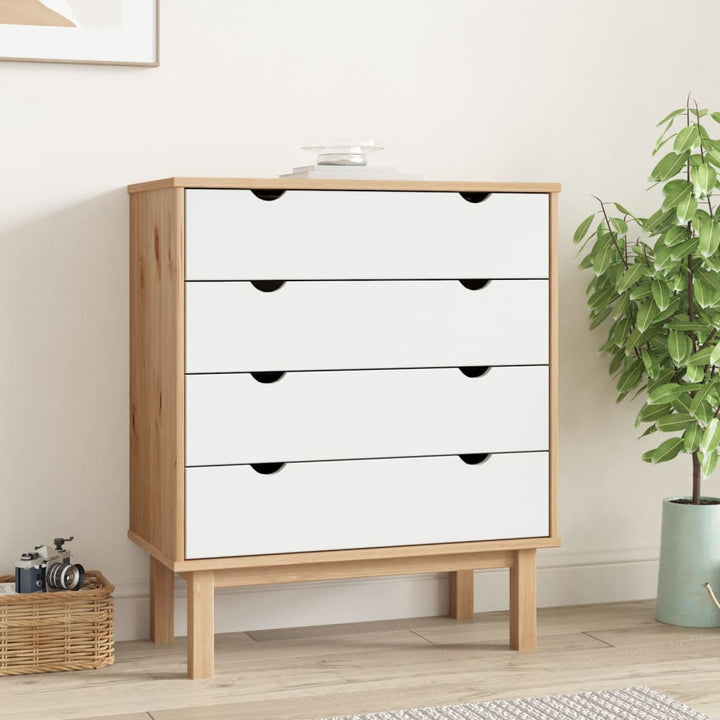 Commode Otta 76,5X39,5X90 Cm Bois De Pin Massif