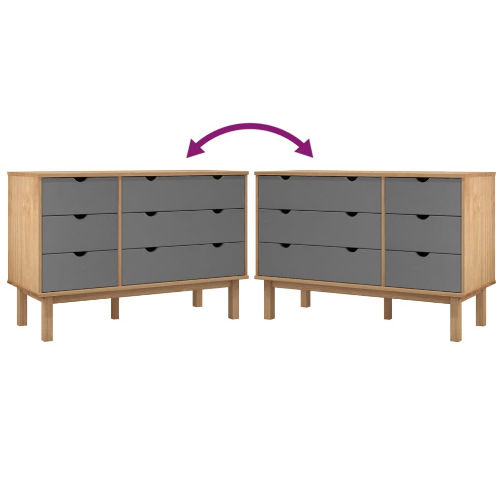 Commode Otta 111X43X73,5 Cm Bois De Pin Massif