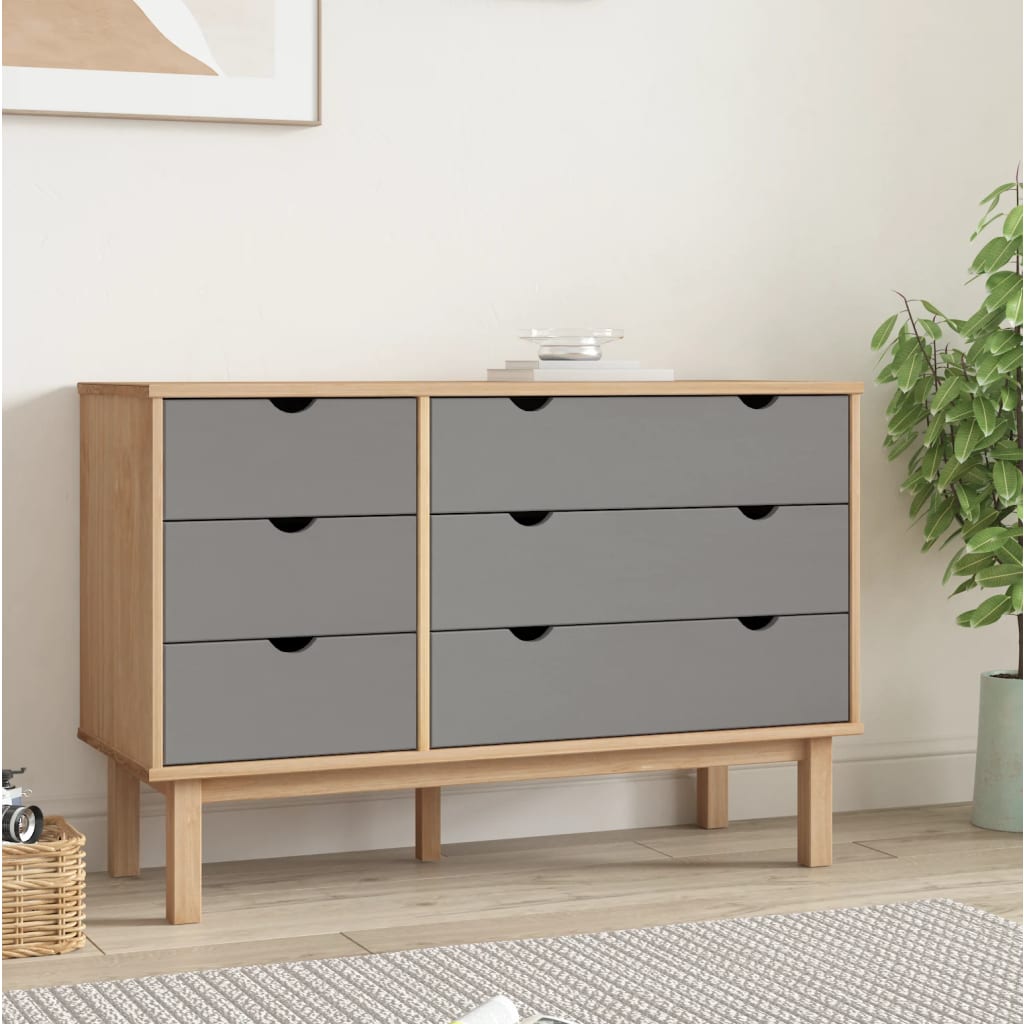 Commode Otta 111X43X73,5 Cm Bois De Pin Massif
