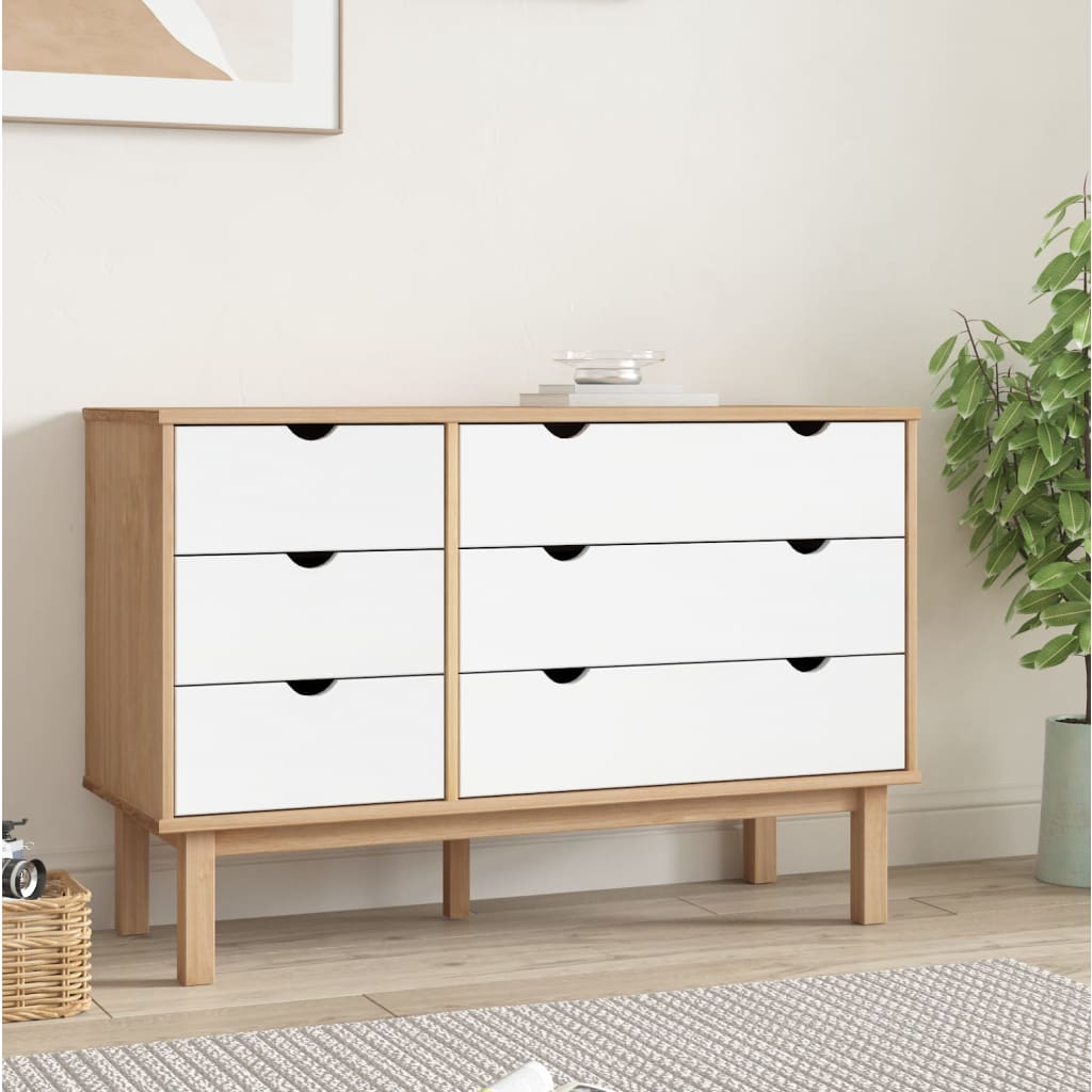 Commode Otta 111X43X73,5 Cm Bois De Pin Massif