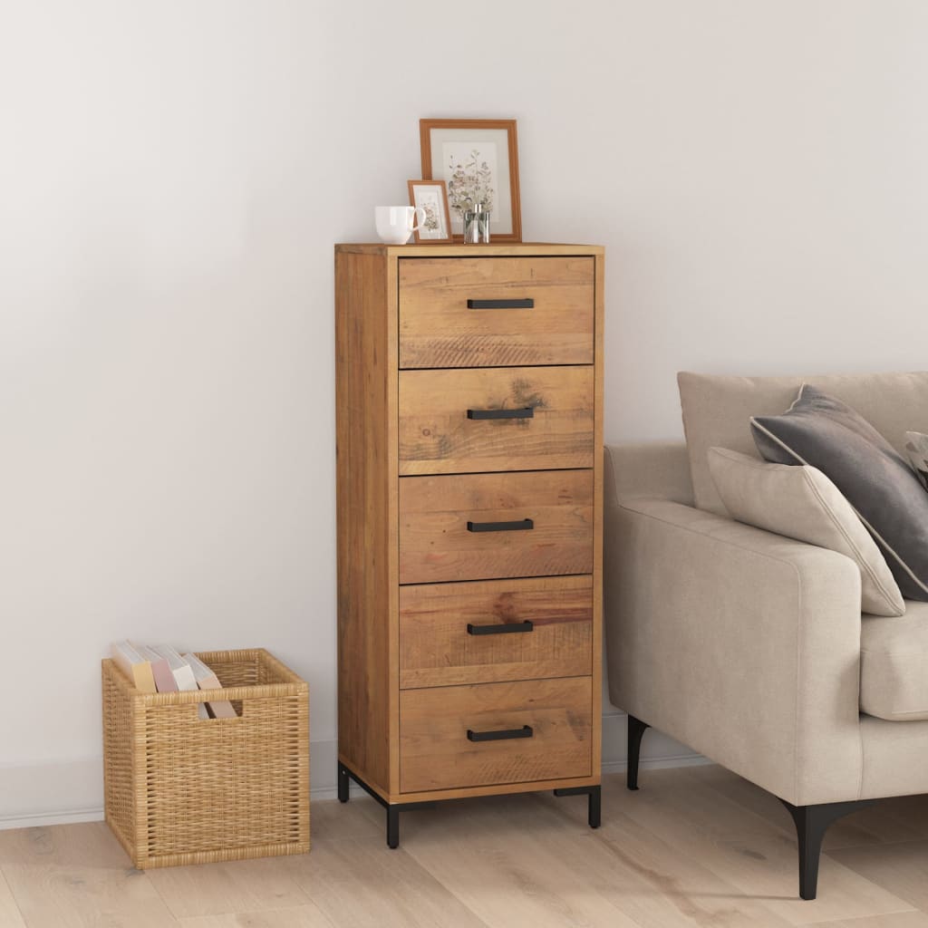 Commode 42X35X110 Cm Bois De Pin Massif