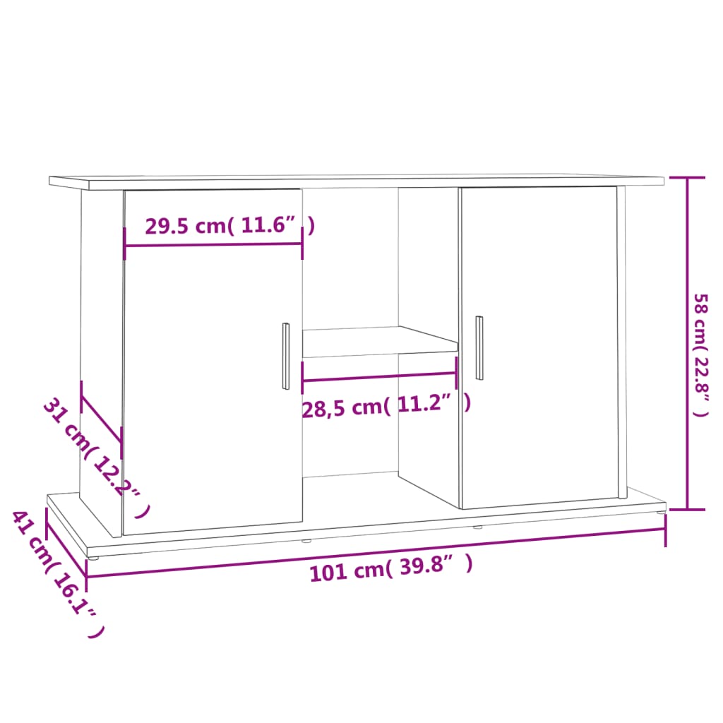 Support Pour Aquarium 101X41X58Cm Bois D'ingénierie