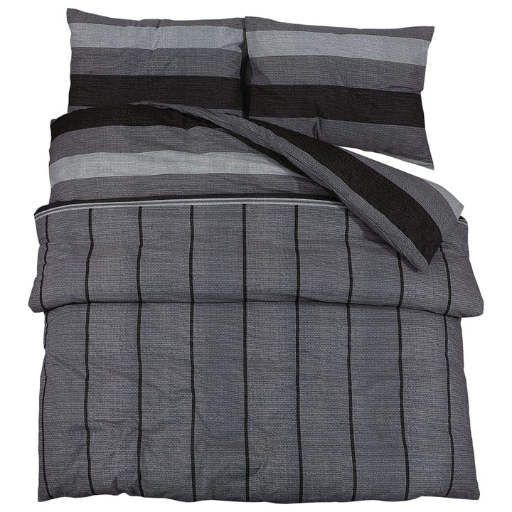 Ensemble De Housse De Couette 140X200 Cm Coton Gris Foncé