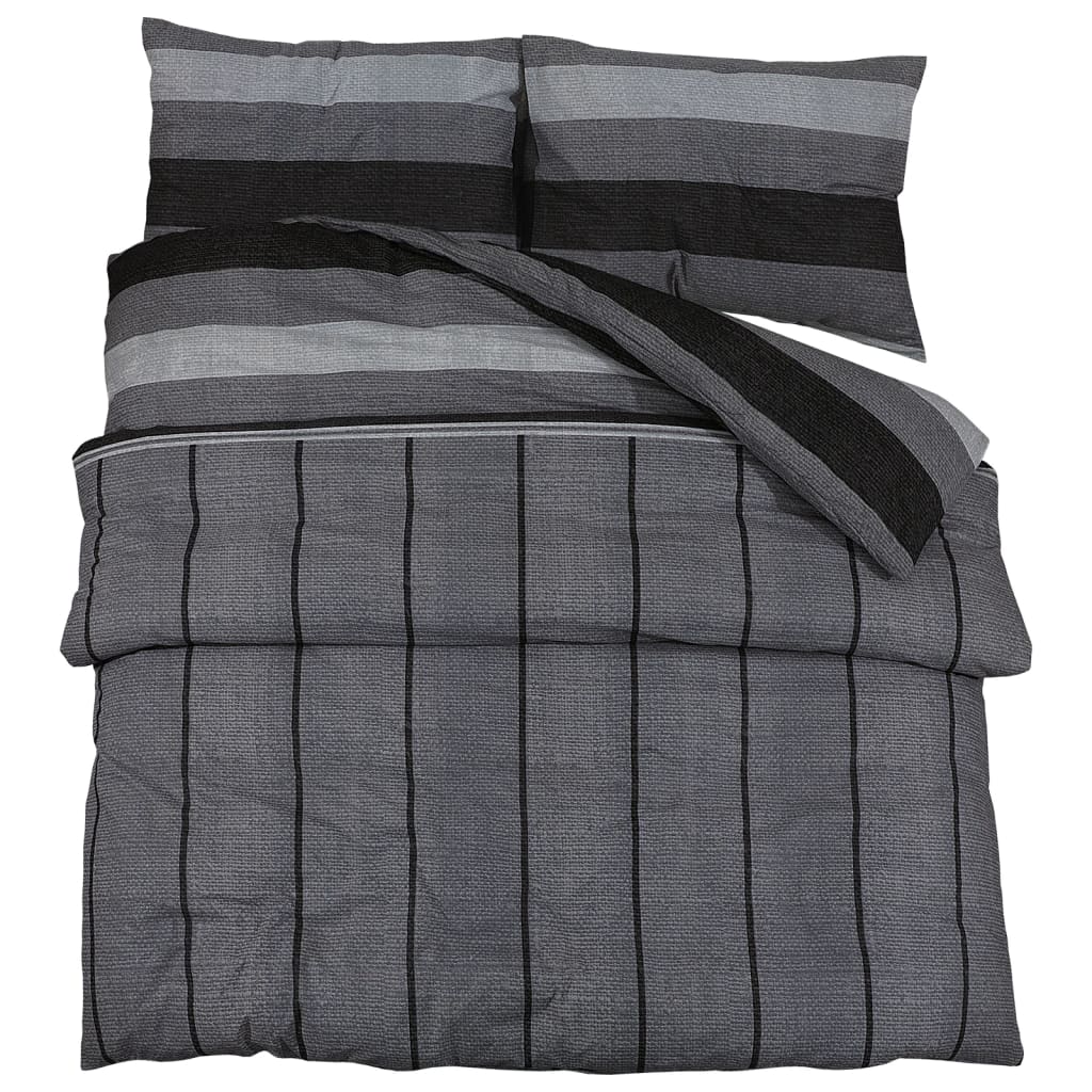 Ensemble De Housse De Couette 240X220 Cm Coton Gris Foncé