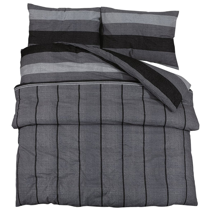 Ensemble De Housse De Couette 200X200 Cm Coton Gris Foncé